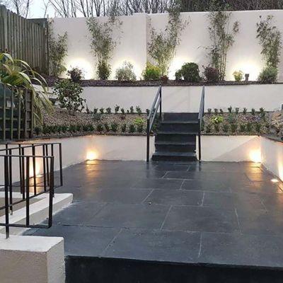 Black Limestone Hand-Cut Calibrated Paving Patio Pack A / 10.08m2