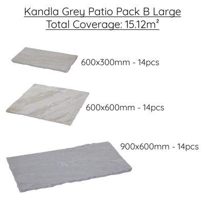 Kandla Grey Sandstone Hand-Cut Calibrated Paving Patio Pack B / 15.12m2 - Alternative Image