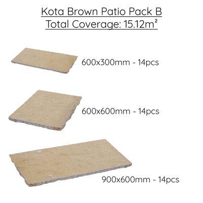 Kota Yellow Limestone Hand-Cut Calibrated Natural Paving Patio Pack B / 15.12m2 - Alternative Image
