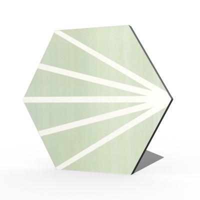 Lilypad Hexagon Verde Porcelain Matt Tile 23x20cm - Alternative Image