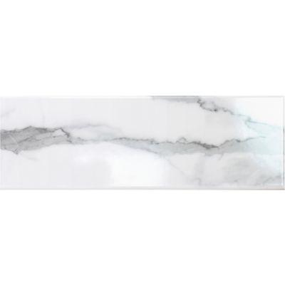 Angelina Bianco Carrara Metro Flat Gloss Tile 30x10cm - Alternative Image