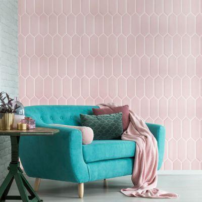 Metro Cupidon Pink Bevelled Gloss Wall Tile 30x10cm - Alternative Image