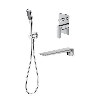 Fuse Wall Mounted Bath Tap & Shower Mixer