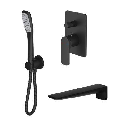 Fuse Wall Mounted Bath Tap & Shower Mixer Black