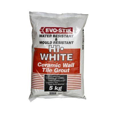 Evo-Stik HI-White Antibacterial Ceramic Wall Tile Grout 5kg