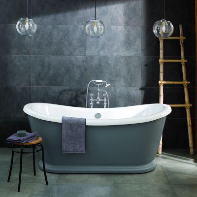 Alexander Traditional Dark Grey Freestanding Bath 177x78.5cm
