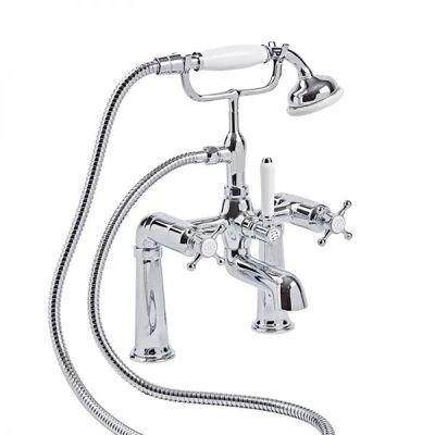 Ashmore Chrome Brass Pillar-Mounted Bath Shower Mixer Tap