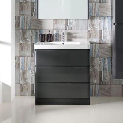 Aurora 60cm Floor-Standing Vanity Unit Dark Grey - Alternative Image