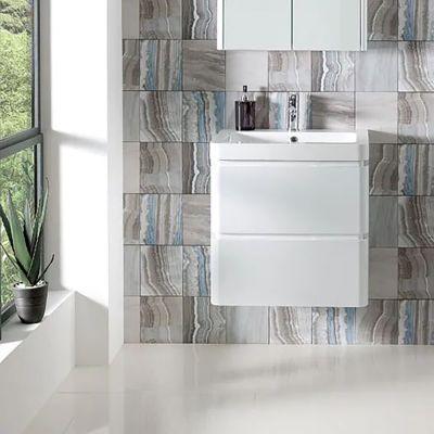 Aurora 60cm Floor-Standing Vanity Unit Gloss White - Alternative Image