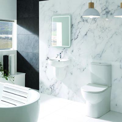 Boston Close Coupled Comfort Height Toilet Pan - Including Seat - Alternative Image