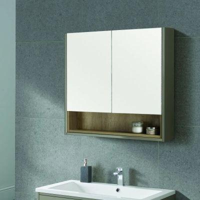Lucca 80cm Mirror Cabinet White