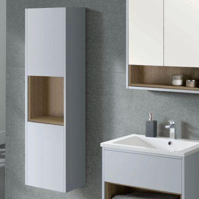 Lucca 140cm Tall Bathroom Cabinet Grey