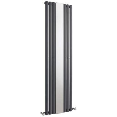 Revive Vertical Single Panel Anthracite Radiator with Mirror 180x49.9cm
