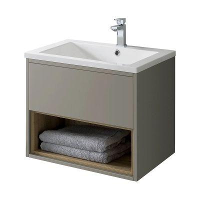Lucca 50cm Wall-Hung Vanity Unit Taupe