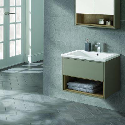 Lucca 60cm Wall-Hung Vanity Unit Taupe - Alternative Image