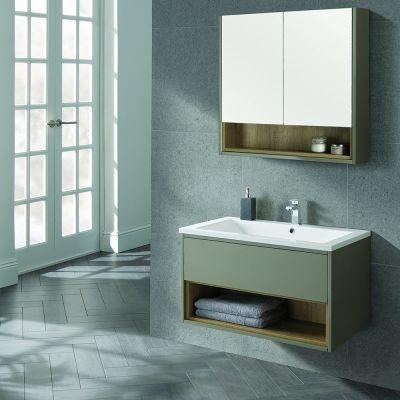 Lucca 80cm Wall-Hung Vanity Unit Taupe - Alternative Image