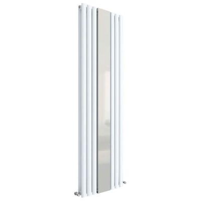 Revive Vertical Double Panel White Radiator with Mirror 180x49.9cm