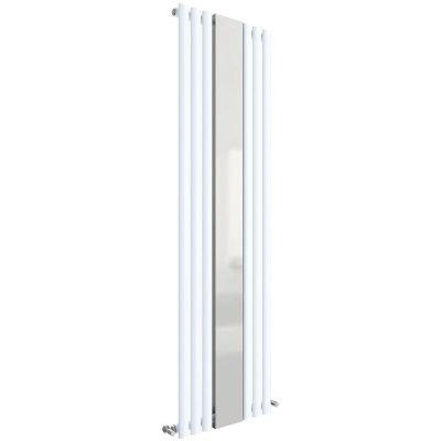 Revive Vertical Single Panel White Radiator with Mirror 180x49.9cm
