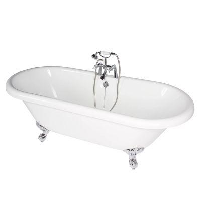 Traditional Roll Top White Freestanding Bath 150x43.5cm