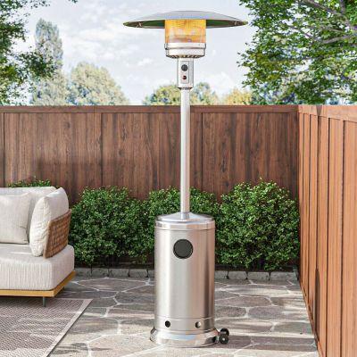 Gas Patio Heater with Regulator / Hose and Cover Stainless Steel 14kW - Alternative Image