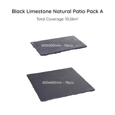 Black Limestone Paving Hand-Cut, Natural Patio Pack 10.26m² - Alternative Image