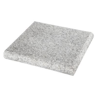 Silver Granite Corner, Bullnose Edge, Flamed, 33x33x4cm