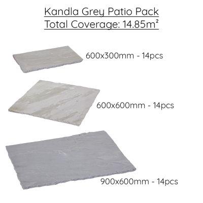 Kandla Grey Sandstone Paving Hand-Cut, Calibrated Patio Pack 14.85m² - Alternative Image