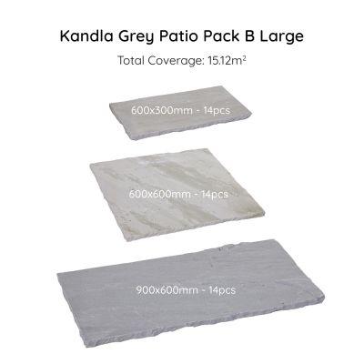 Kandla Grey Sandstone Paving Hand-Cut Calibrated Patio Pack 15.12m² - Alternative Image