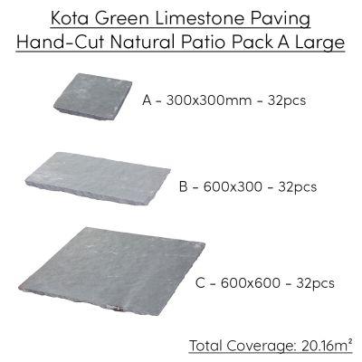 Kota Green Limestone Paving Hand-Cut Natural Patio Pack A Large 20.16m2 - Alternative Image