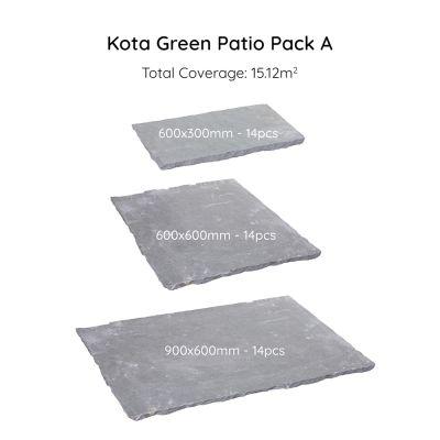 Kota Green Limestone Paving Hand-Cut Natural Patio Pack 15.12m² - Alternative Image