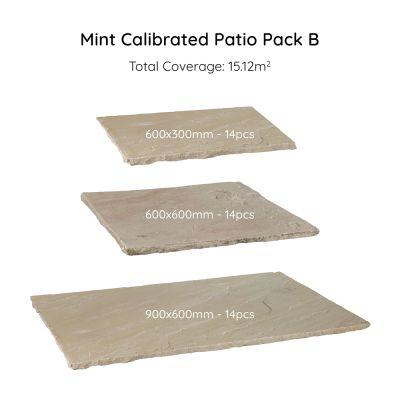 Mint Sandstone Paving Hand-Cut Calibrated Patio Pack 15.12m² - Alternative Image