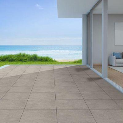 Outdoor Ocean Silver Concrete-Effect Matt Porcelain Tile 60x60cm
