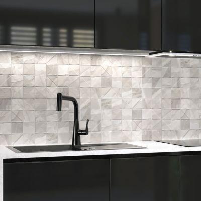 Siena Grey Marble-Effect Matt Ceramic Décor Tile 60x30cm