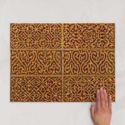 Metro Zurbaran Textured Cobre Gloss Wall Tile 22x11cm