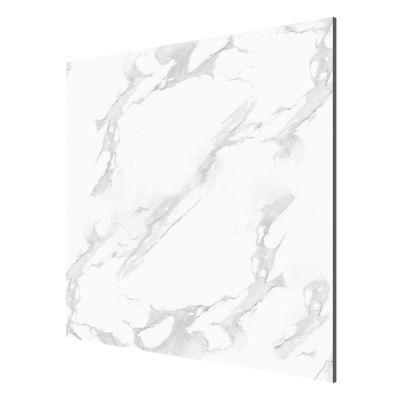 Statuario Light Marble-Effect Gloss Porcelain Tile 60x60cm - Alternative Image