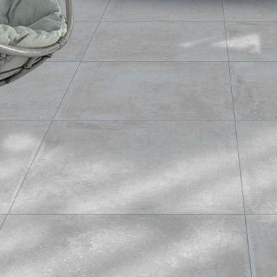 Outdoor Silver Cement-Effect Matt Porcelain Tile 60x60cm