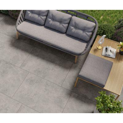 Outdoor Lime Grey Limestone-Effect Tile Matt 90x60cm