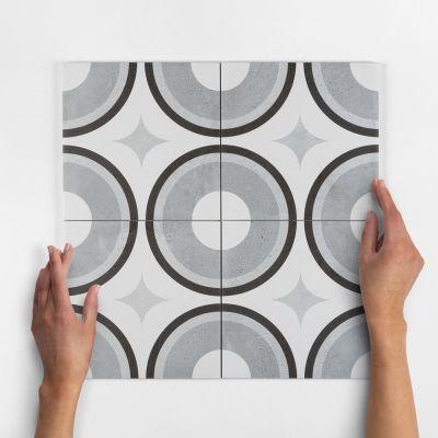 Decor Civic Pattern Matt Porcelain Floor Tile 20x20cm