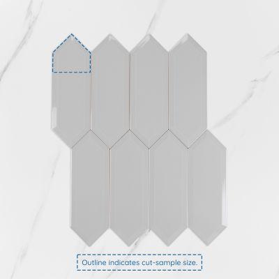 Metro Cupidon Light Grey Bevelled Gloss Wall Tile 30x10cm - Alternative Image