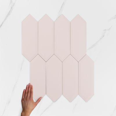 Metro Cupidon Pink Bevelled Gloss Wall Tile 30x10cm