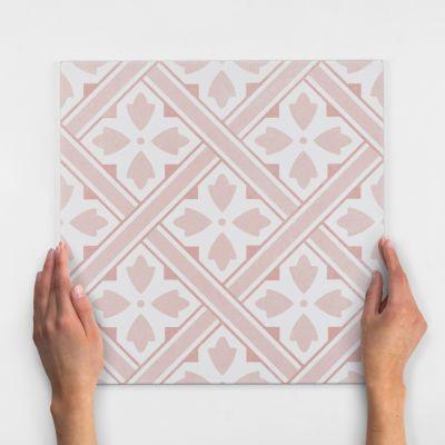 Durham Pink Pattern Matt Porcelain Tile 45x45cm