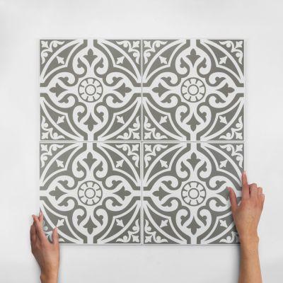Hadrian Grey Pattern Matt Porcelain Tile 33x33cm