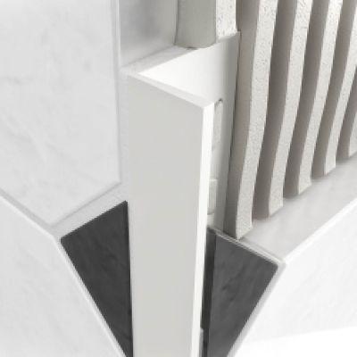8mm PVC Tile Trim White - Square Edge 2.4m