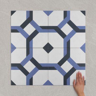 Nantes Blue Pattern Matt Porcelain Tile 33.3x33.3cm