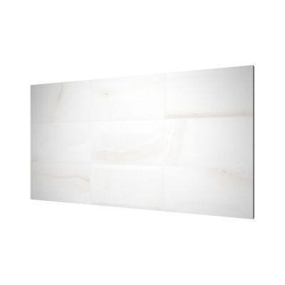 Cloudy White Marble-Effect Ceramic Wall Tile Gloss 60x30cm