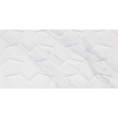 Venice White Marble-Effect Ceramic Décor Tile Gloss 60x30cm - Alternative Image