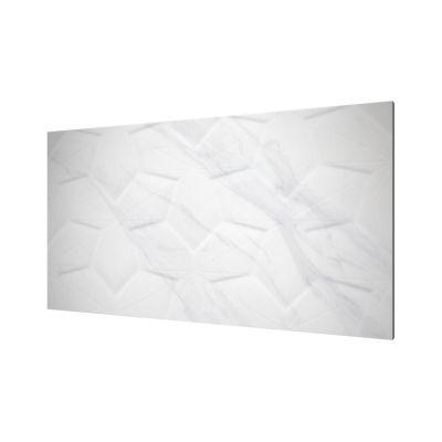Venice White Marble-Effect Gloss Ceramic Décor Tile 60x30cm
