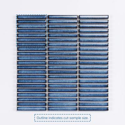 Coblat Blue Kit Kat Gloss Porcelain Mosaic Tile 28.4x29.8cm - Alternative Image