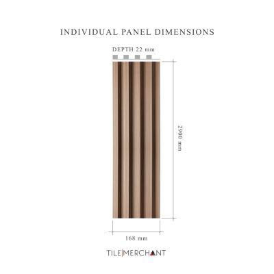 22mm Slat Wall Panel Walnut 290x16.8cm - Alternative Image
